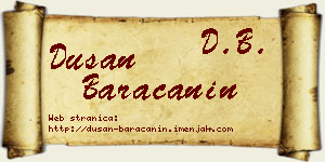 Dušan Baračanin vizit kartica